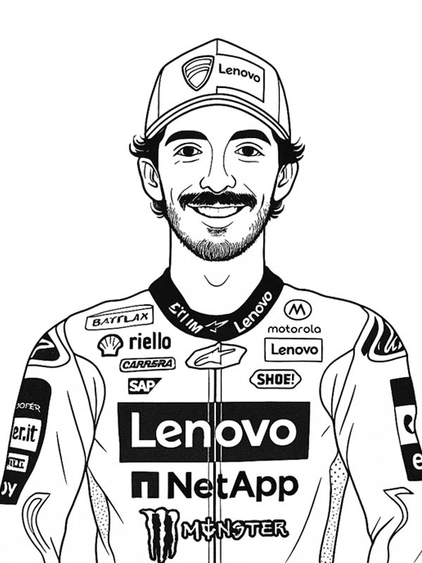 Dibujo de Francesco Bagnaia para Colorear Dibujo de Francesco Bagnaia para Colorear