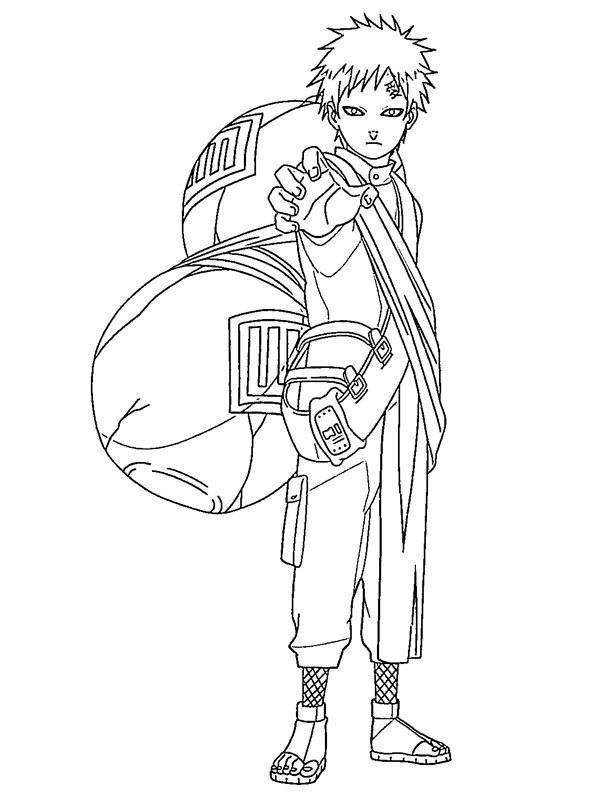 Dibujo de Gaara para Colorear Dibujo de Gaara para Colorear