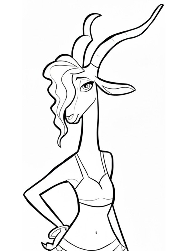 Dibujo de Gazelle (Zootr&oacute;polis ) para Colorear