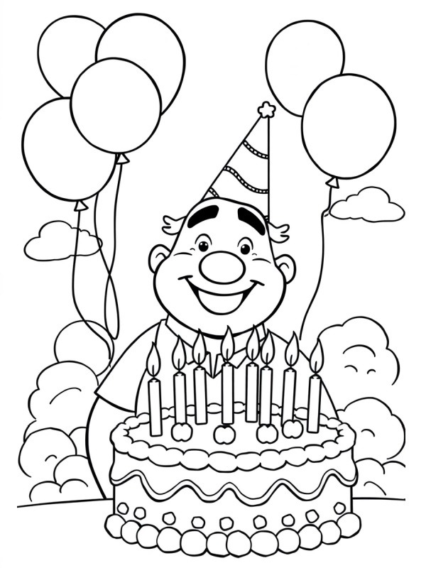 Dibujo de Feliz cumpleaños para Colorear Dibujo de Feliz cumpleaños para Colorear