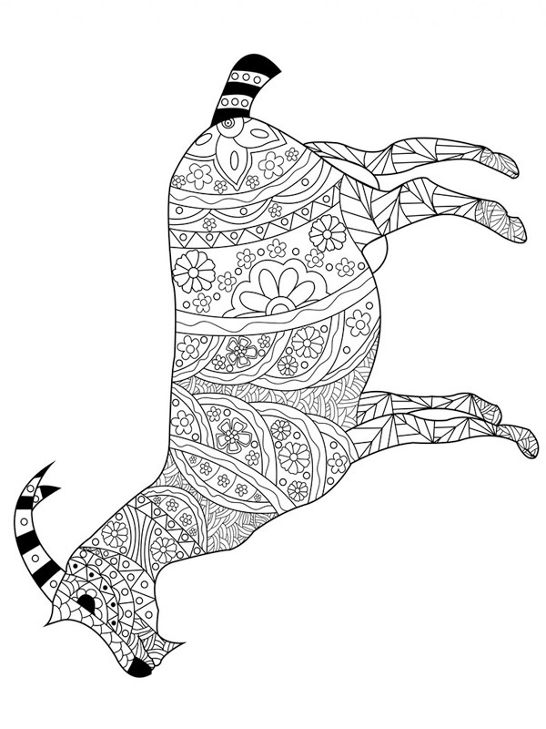Dibujo de cabra para adultos para Colorear Dibujo de cabra para adultos para Colorear