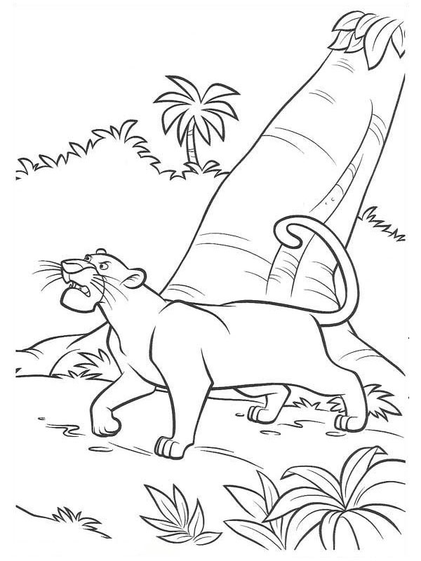 Dibujo de Bagheera peligroso para Colorear Dibujo de Bagheera peligroso para Colorear