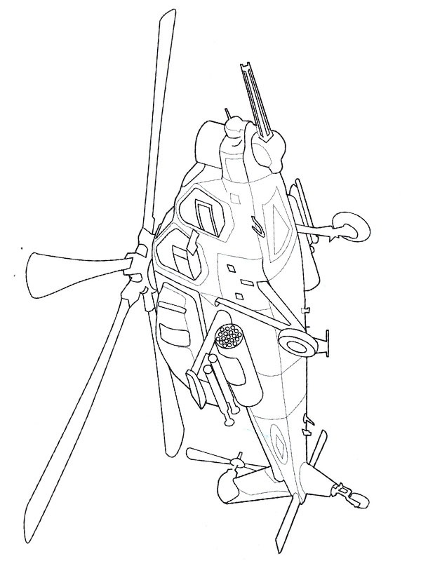Dibujo de Helicóptero de ataque para Colorear