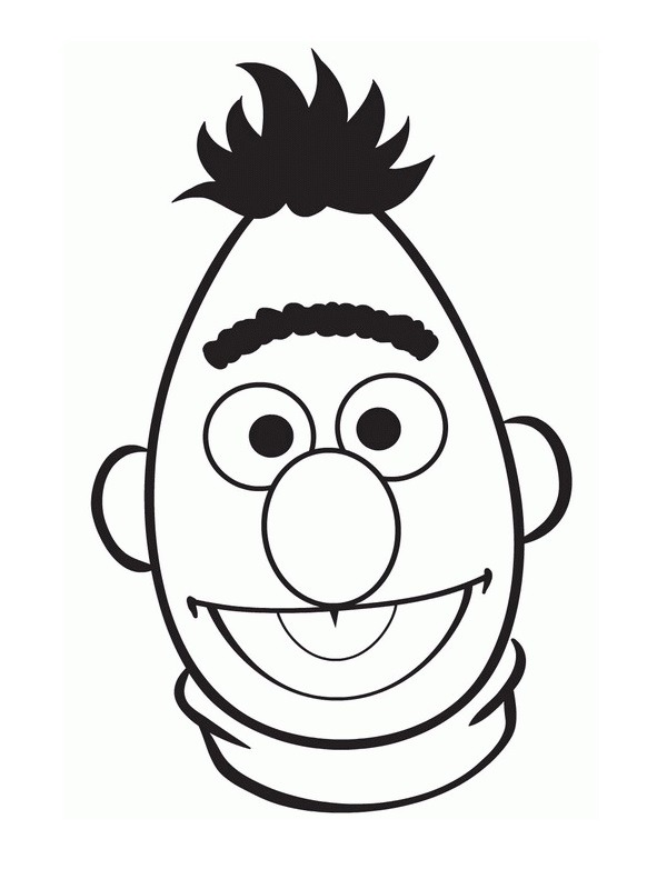 Dibujo de cara bert para Colorear Dibujo de cara bert para Colorear