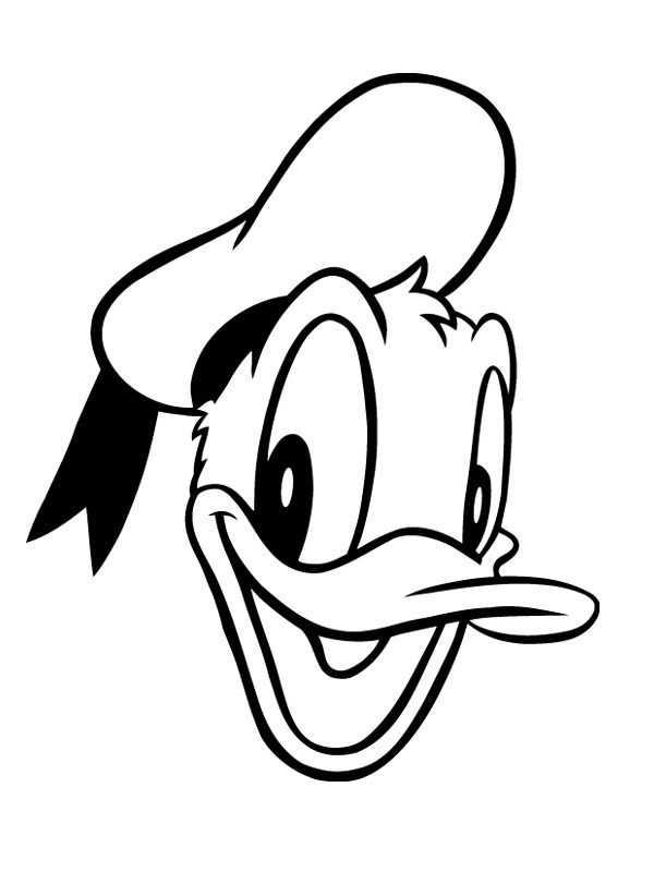 Dibujo de Cara Pato Donald para Colorear