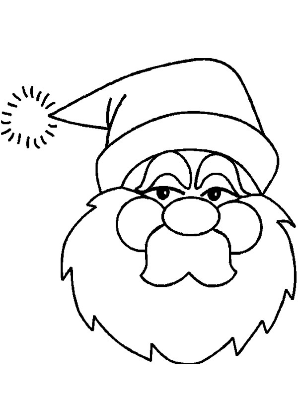 Dibujo de Cara de Papa Noel para Colorear