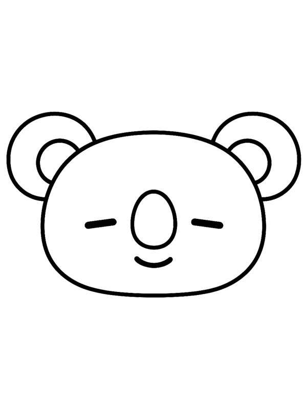 Dibujo de Cara de Koya BT21 para Colorear Dibujo de Cara de Koya BT21 para Colorear