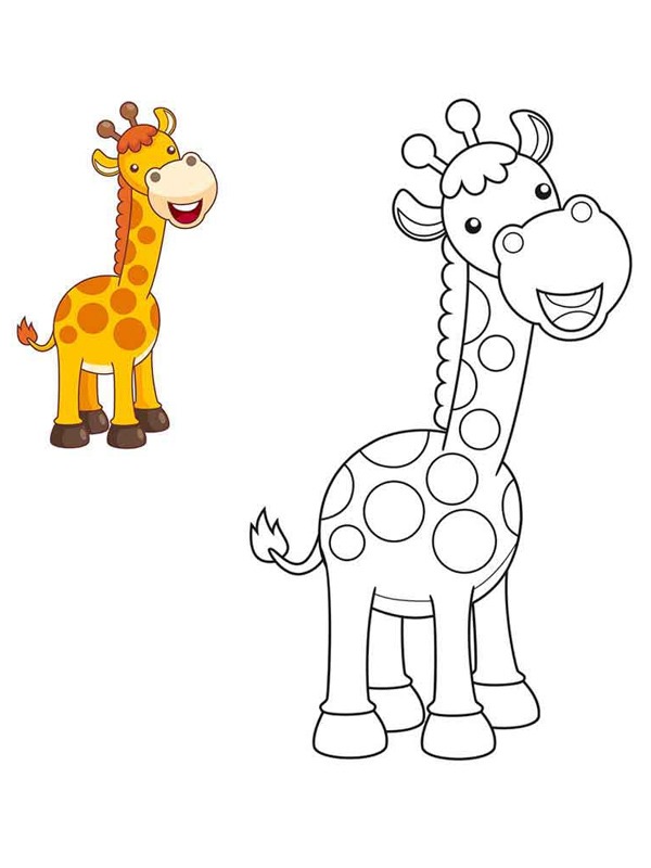 Dibujo de colorea la jirafa para Colorear Dibujo de colorea la jirafa para Colorear