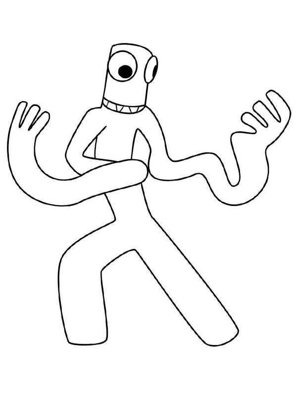 Dibujo de Green Rainbow Friends para Colorear Dibujo de Green Rainbow Friends para Colorear
