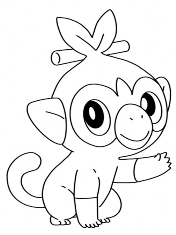 Dibujo de Grookey (Pokémon) para Colorear Dibujo de Grookey (Pokémon) para Colorear