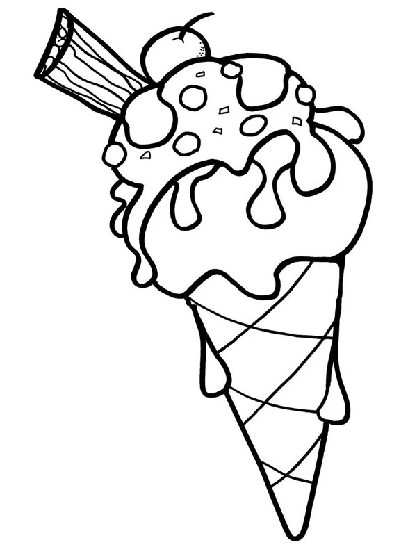 Dibujo de Cono de helado grande para Colorear