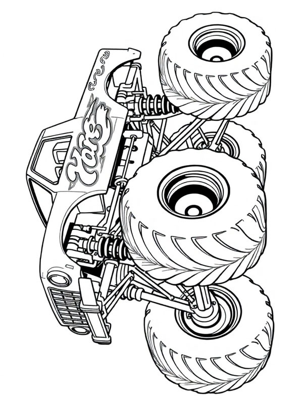 Dibujo de Gran camión monstruo para Colorear Dibujo de Gran camión monstruo para Colorear