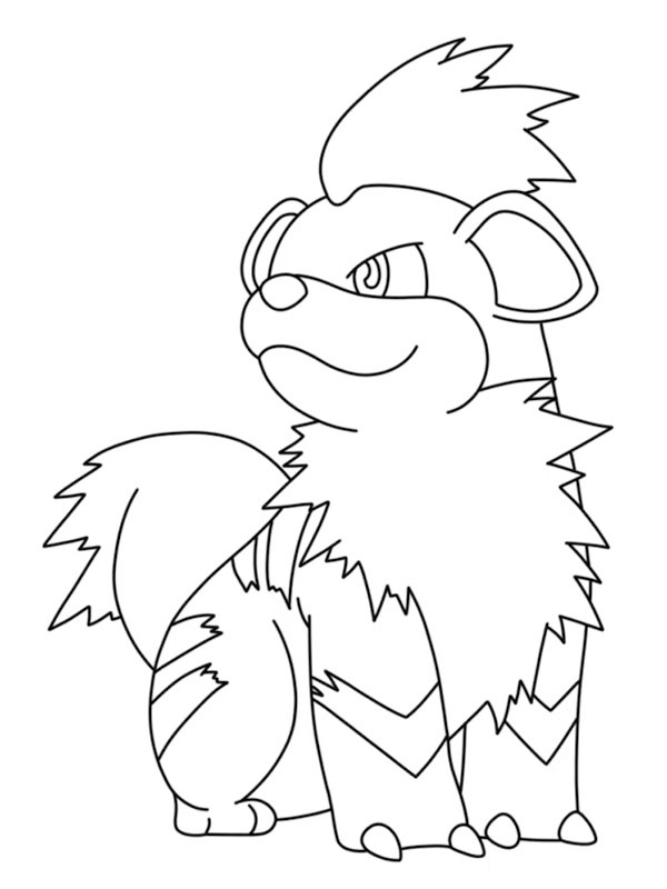 Dibujo de Growlithe (Pokémon) para Colorear Dibujo de Growlithe (Pokémon) para Colorear