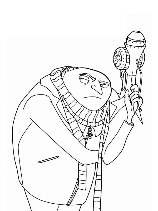Dibujo de Gru Minions para Colorear Dibujo de Gru Minions para Colorear