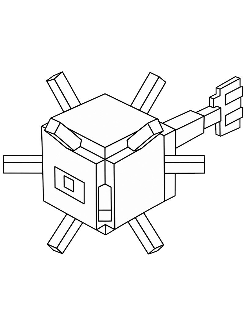 Dibujo de Guardian Minecraft para Colorear Dibujo de Guardian Minecraft para Colorear