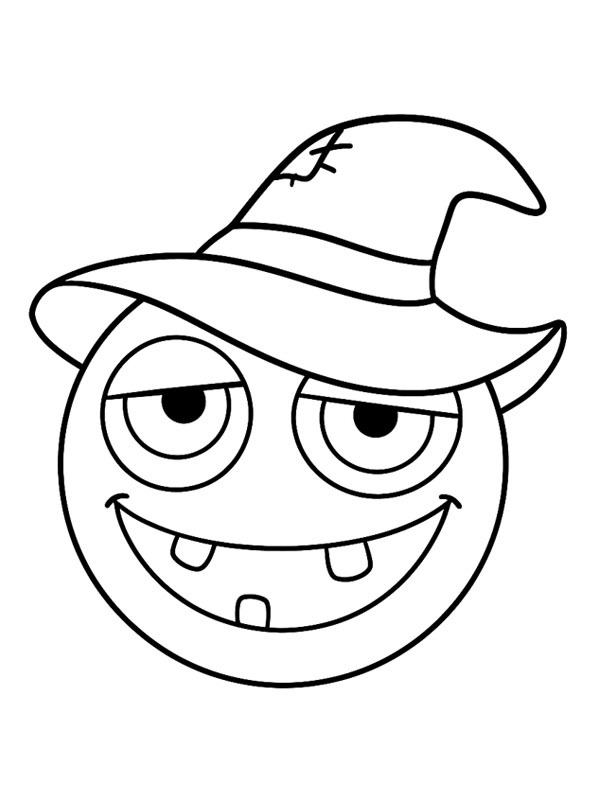 Dibujo de Halloween emoji para Colorear Dibujo de Halloween emoji para Colorear