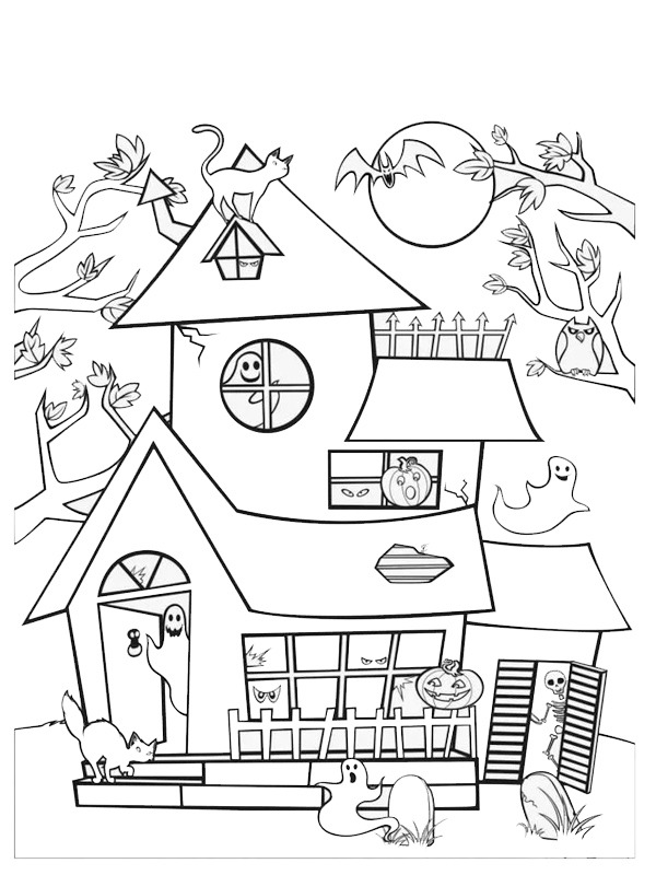 Dibujo de Casa embrujada para Colorear Dibujo de Casa embrujada para Colorear