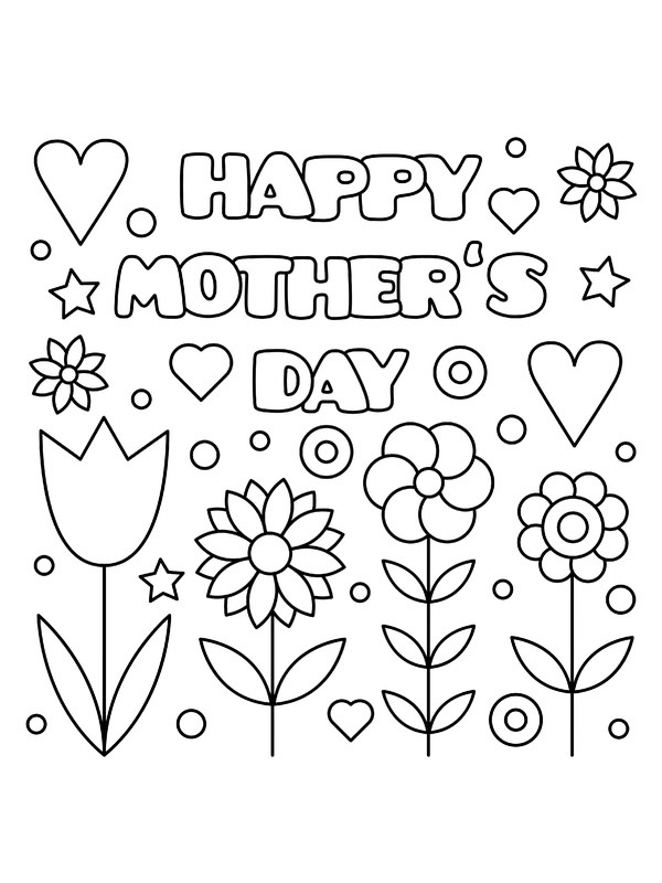  Dibujos para colorear Happy mother's day