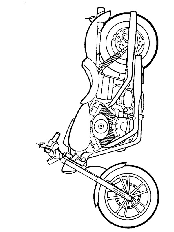 Dibujo de Harley Davidson Dyna Super Glide para Colorear Dibujo de Harley Davidson Dyna Super Glide para Colorear