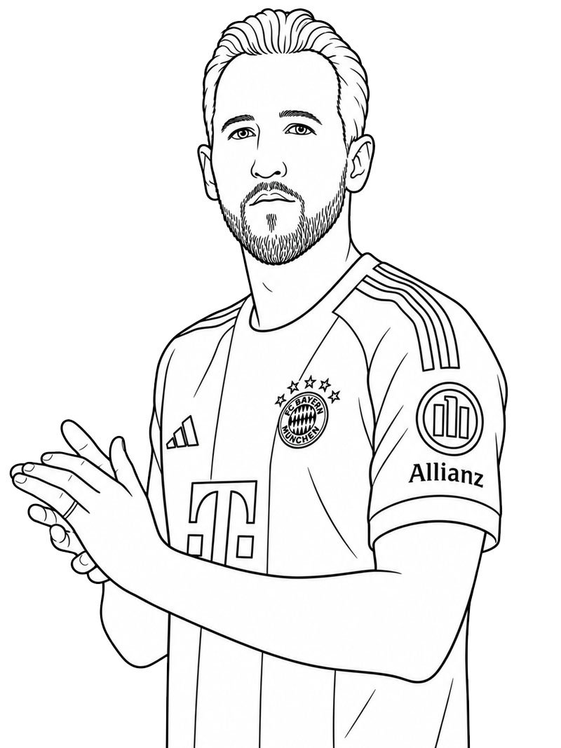 Dibujo de Harry Kane para Colorear Dibujo de Harry Kane para Colorear