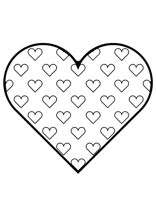 Dibujo de Corazon con corazones para Colorear