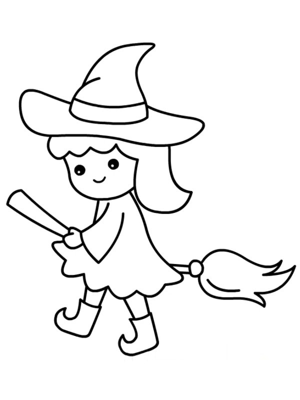 Dibujo de Bruja para Colorear Dibujo de Bruja para Colorear