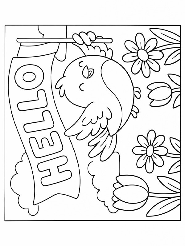 Dibujo de Hello spring para Colorear