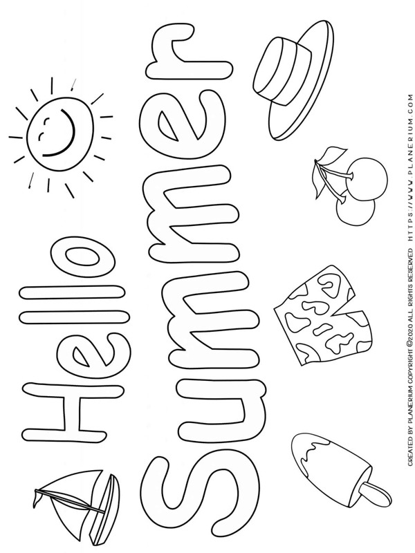 Dibujo de Hello Summer para Colorear Dibujo de Hello Summer para Colorear