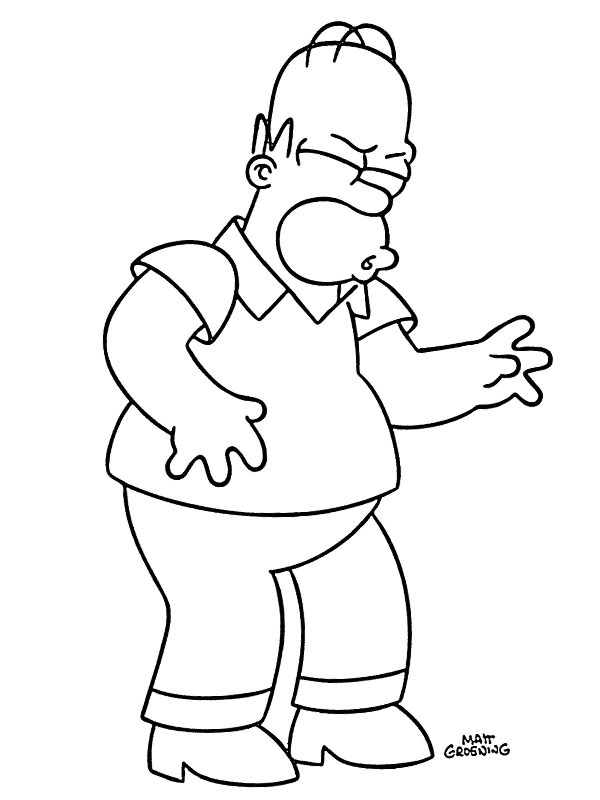 Dibujo de Homer J. Simpson para Colorear Dibujo de Homer J. Simpson para Colorear