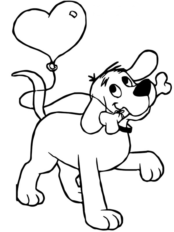 Dibujo de Perro con hueso para Colorear