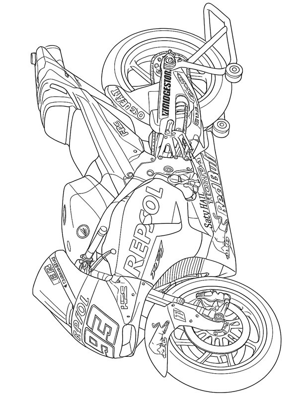Dibujo de Motor Honda Repsol MotoGP para Colorear Dibujo de Motor Honda Repsol MotoGP para Colorear