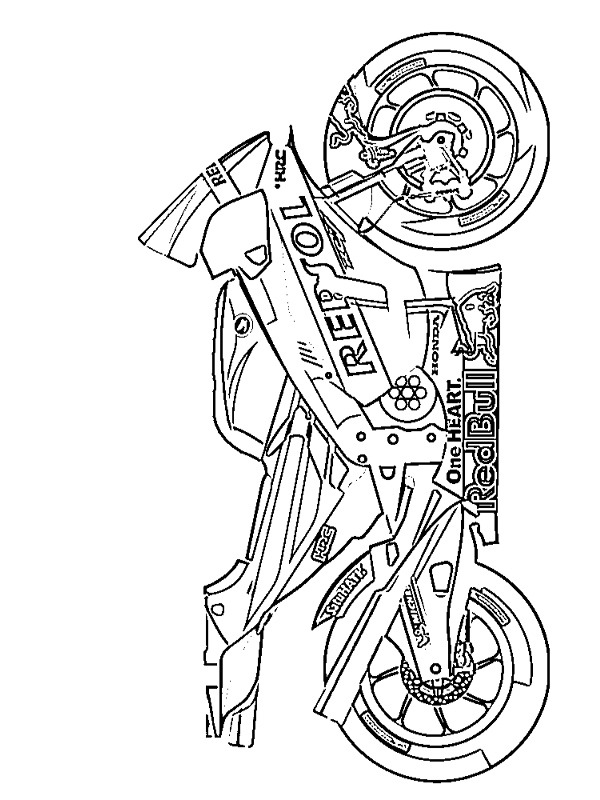 Dibujo de Motor Honda Repsol MotoGP para Colorear Dibujo de Motor Honda Repsol MotoGP para Colorear