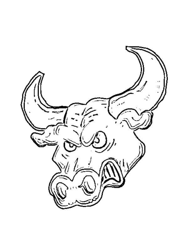 Dibujo de Cabeza de toro enojado para Colorear