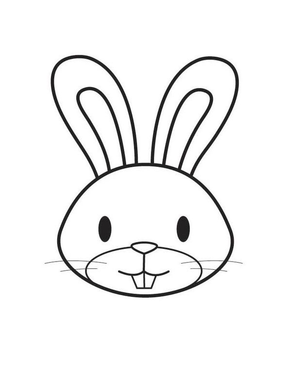 Dibujo de cabeza de conejo para Colorear