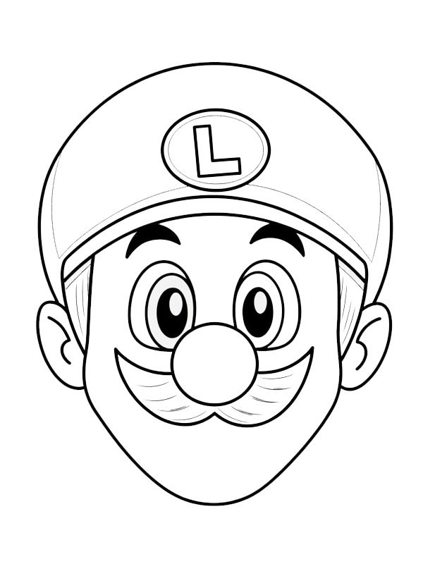 Dibujo de Cabeza de Luigi para Colorear