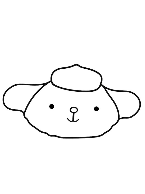 Dibujo de Cabeza de Pompompurin para Colorear Dibujo de Cabeza de Pompompurin para Colorear