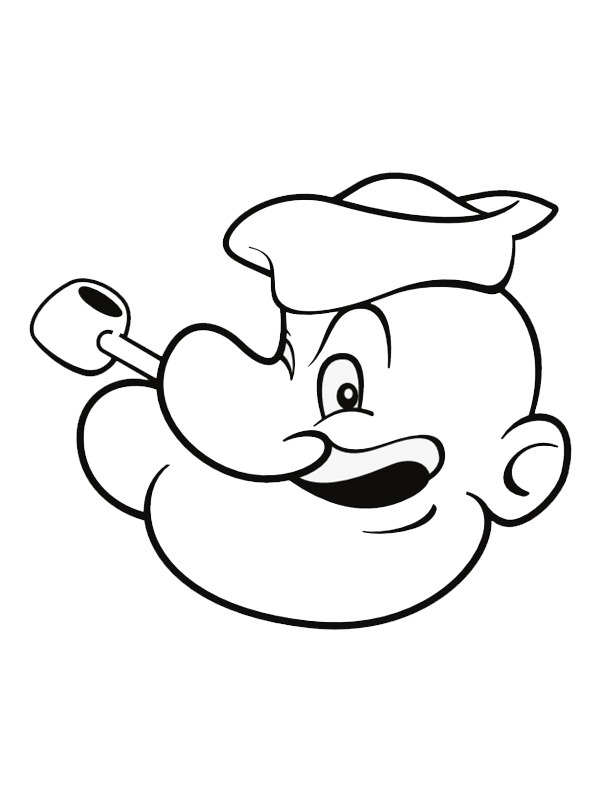 Dibujo de Cabeza Popeye para Colorear Dibujo de Cabeza Popeye para Colorear