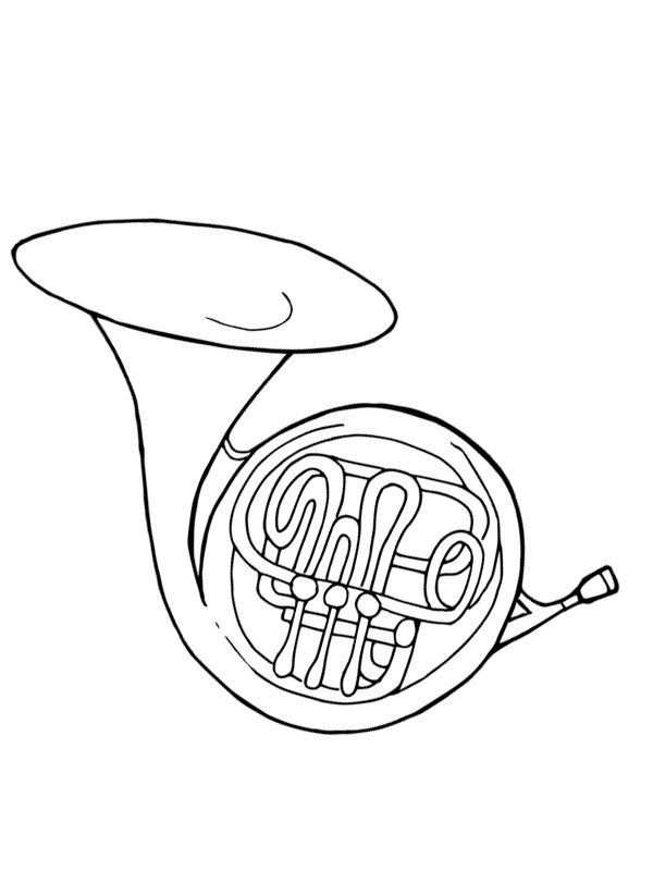 Dibujo de Trompa (instrumento musical) para Colorear