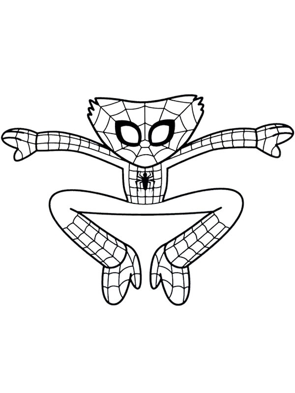 Dibujo de Spiderman Huggy Wuggy para Colorear Dibujo de Spiderman Huggy Wuggy para Colorear