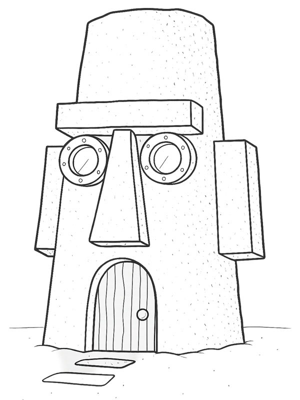 Dibujo de Casa de Calamardo para Colorear Dibujo de Casa de Calamardo para Colorear