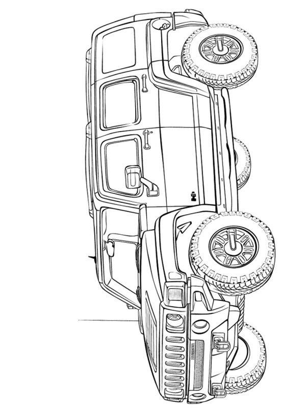 Dibujo de Hummer H3 para Colorear Dibujo de Hummer H3 para Colorear