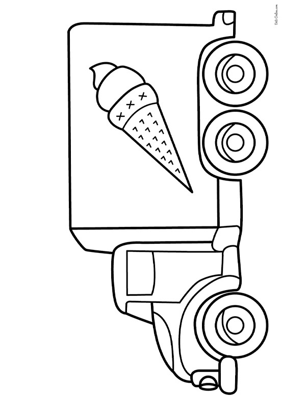 Dibujo de Camion de helados para Colorear