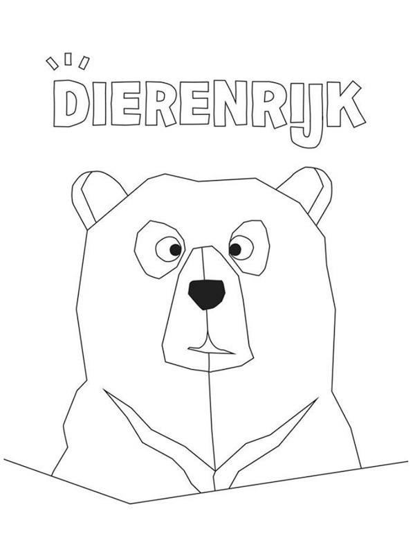 Dibujo de el oso polar en el reino animal para Colorear