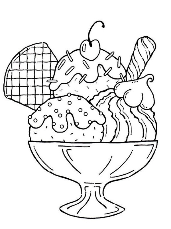Dibujo de Copa de helado para Colorear