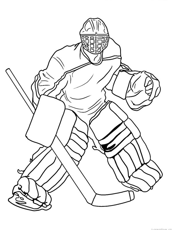 Dibujo de portero de hockey sobre hielo para Colorear