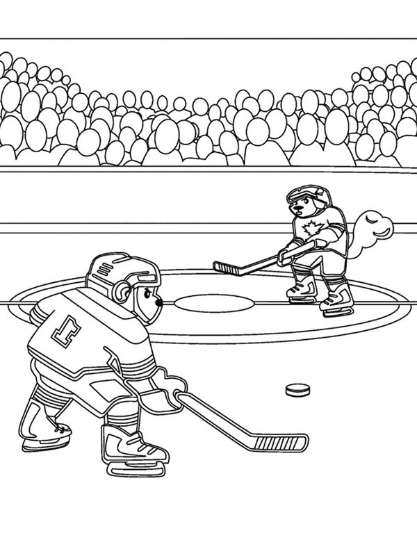 Dibujo de Juego de hockey sobre hielo para Colorear