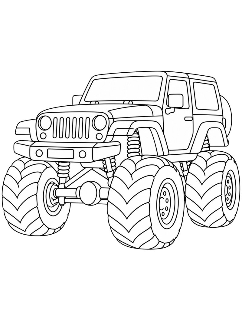Dibujo de Monster truck Jeep para Colorear Dibujo de Monster truck Jeep para Colorear