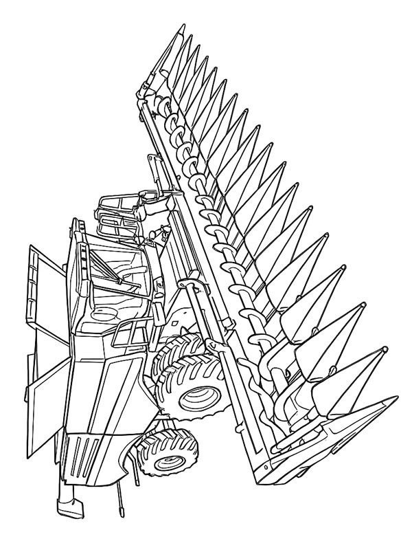 Dibujo de John Deere cosechadora para Colorear Dibujo de John Deere cosechadora para Colorear