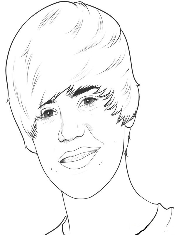 Dibujo de Justin Bieber para Colorear Dibujo de Justin Bieber para Colorear