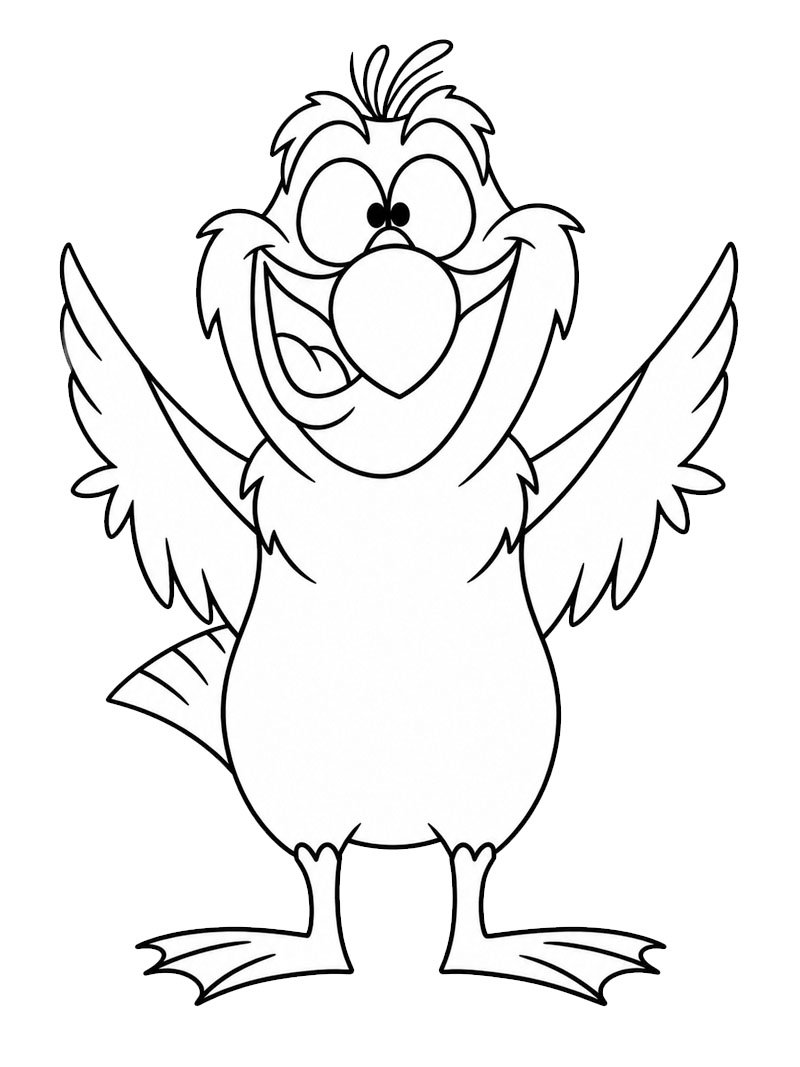 Dibujo de Scuttle (La sirenita) para Colorear Dibujo de Scuttle (La sirenita) para Colorear
